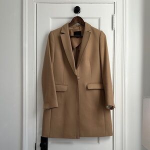 Banana Republic Tan Wool-Blend Single-Button Trench Coat